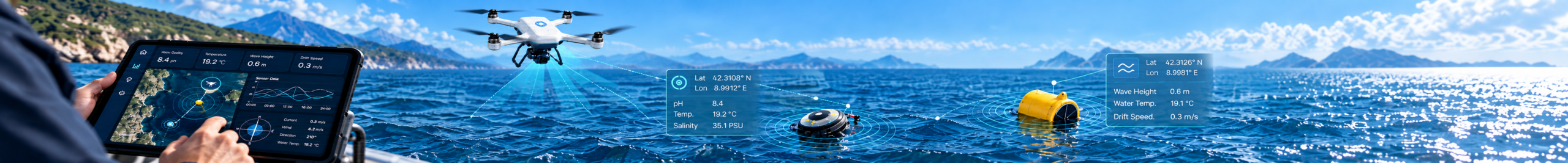Dron, app de campo y boyas con datos en tiempo real de Universal Plastic