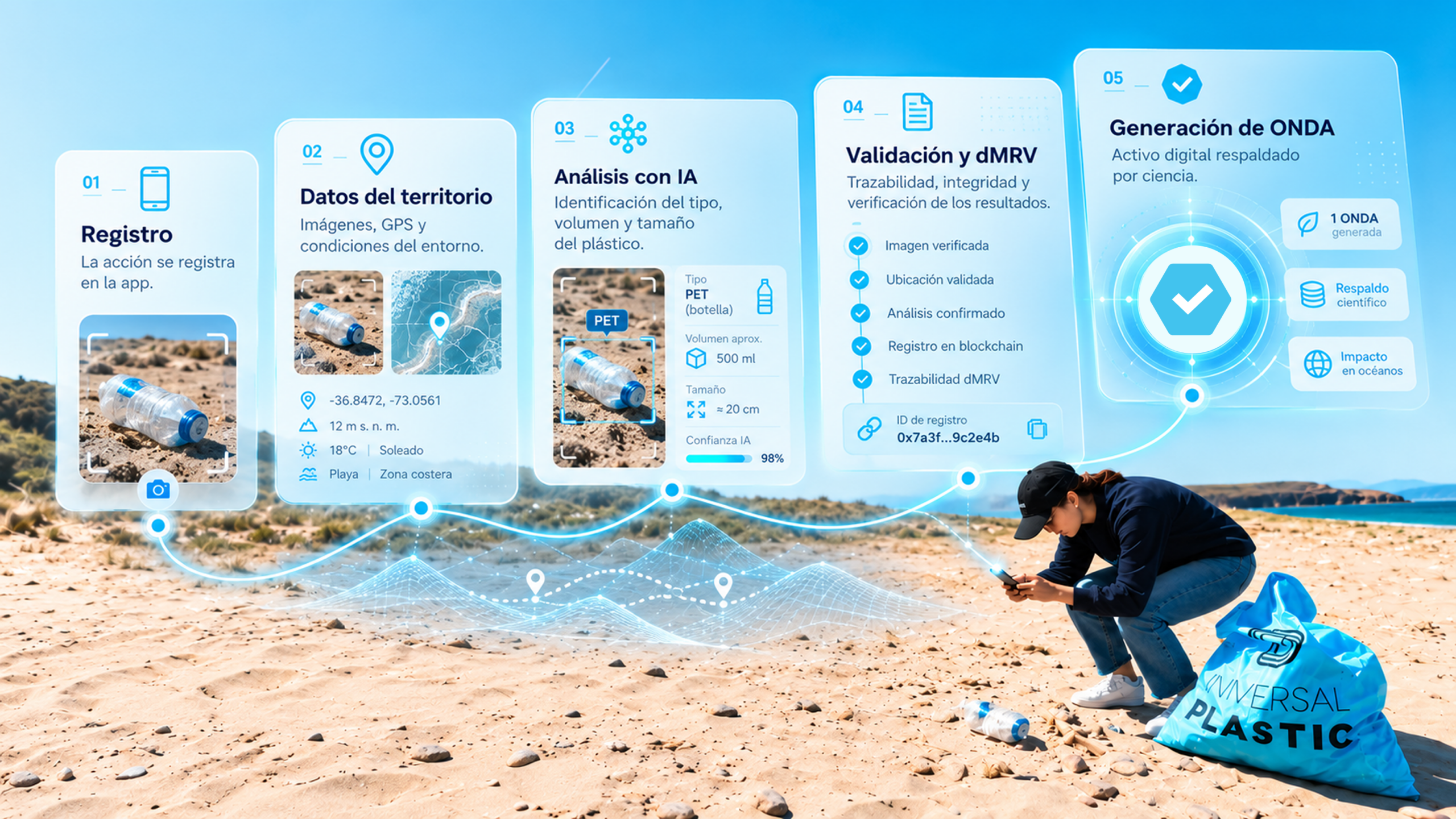 Cómo funcionan las ONDAs: registro, datos del territorio, análisis con IA, validación y generación de ONDA